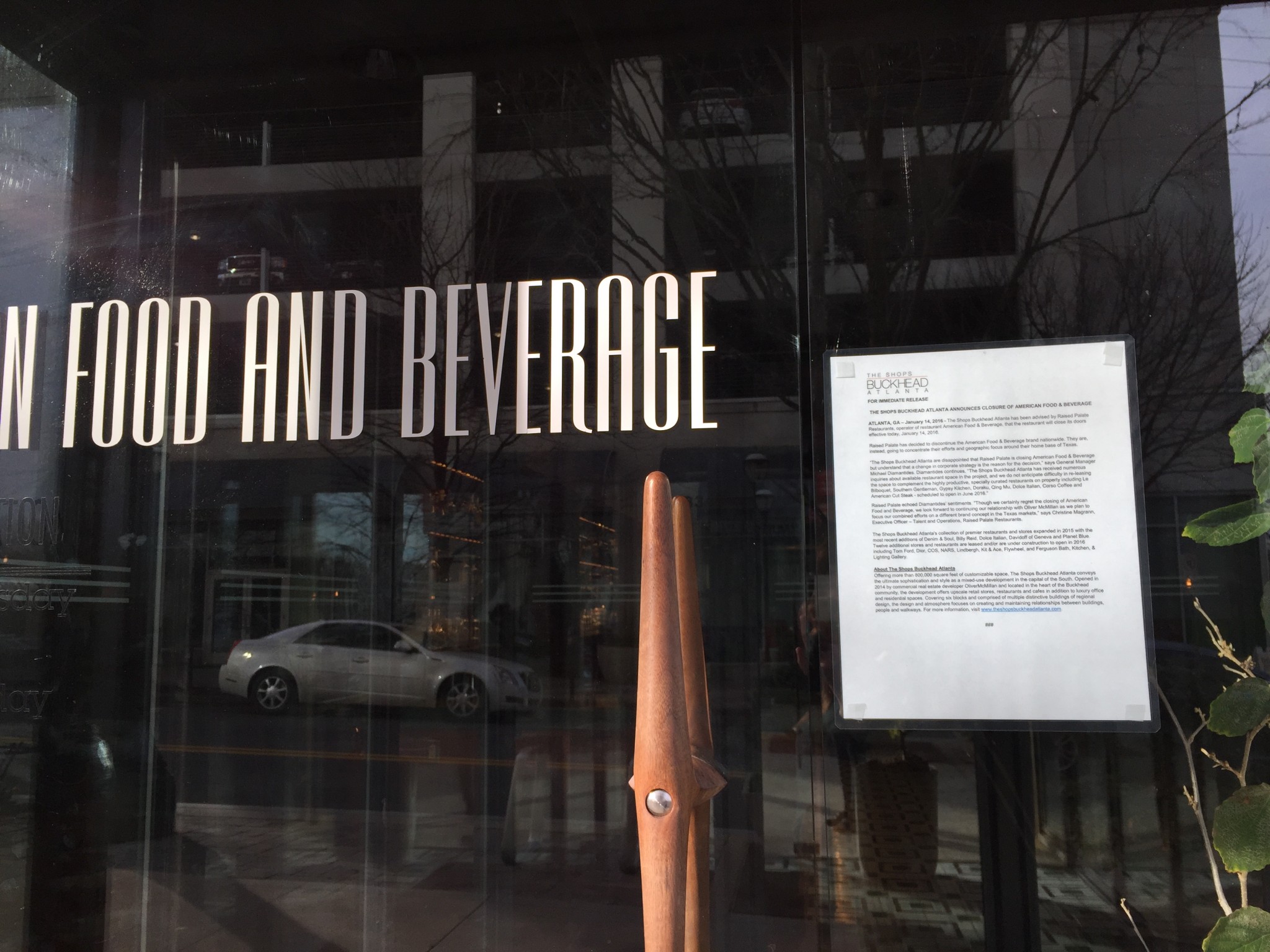 American Food & Beverage Has Closed - What Now Atlanta: The Best
