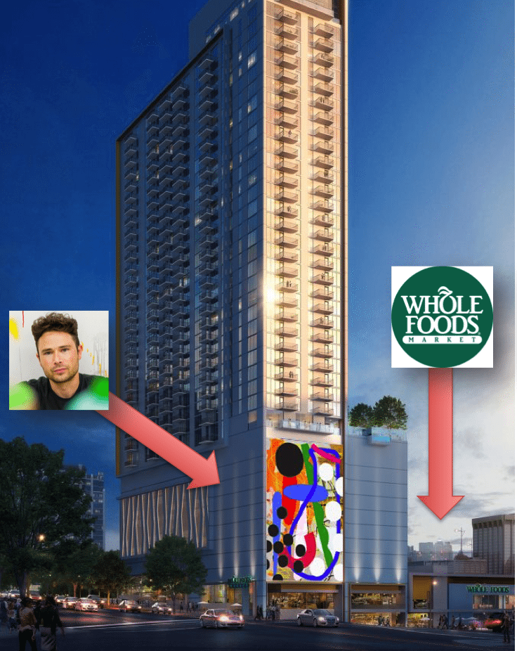 New Midtown Tower To Boast 95 Tall Mural Whole Foods Rendering