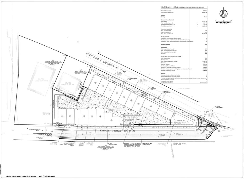 864 Huff Road Townhomes Site Plan